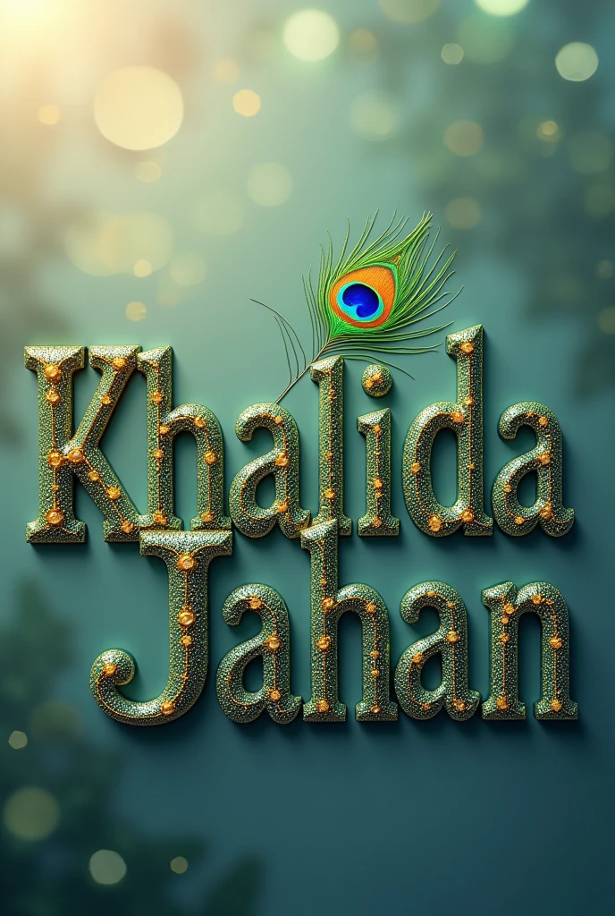 Khalida jahan name with peacock feathered letters