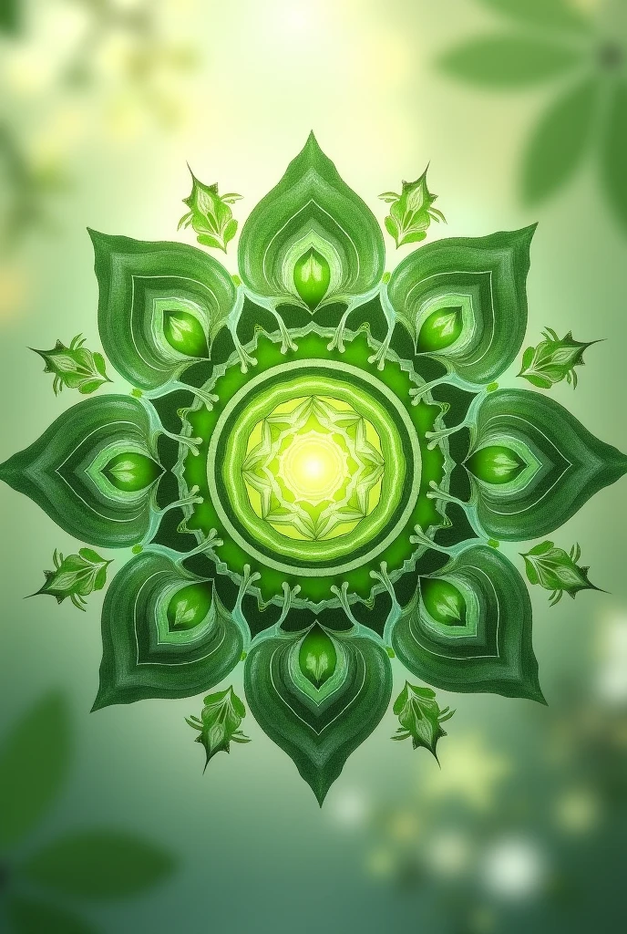 Green Mandala (Fourth Chakra - Heart)
circles, spirals and symmetrical shapes, that symbolize balance and harmony.



