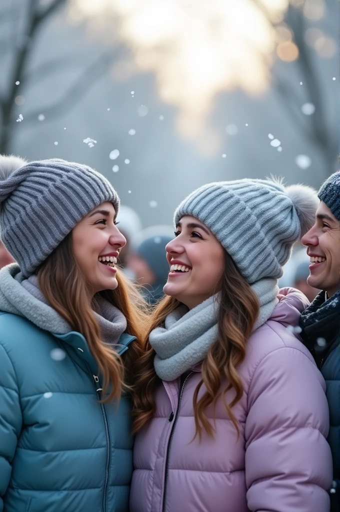 Images that represent joy with only cold colors in adults