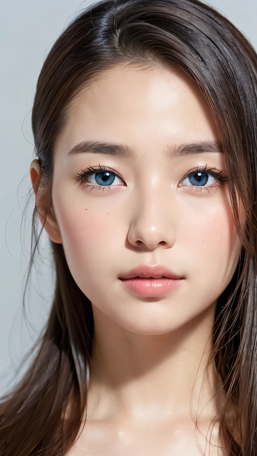 ((8k、sharp、masterpiece、highest quality、Realistic like a photo、perfect face、small face、very beautiful face、very cute、Fair skin and cute、Fair skin、gray hair、Blue eyes、))、 19 years old、ponytail、shiny skin, moist skin、Fair skin、Japan&#39;s Top Idol、cool girl、cute face、perfect face、japanese idol、top idol、19 years old:1.3、((Flowing gray hair:1.4、美しいBlue eyes:1.3、double eyelid、beautiful breasts、thin legs、Beautiful shaped buttocks、girl with perfect style、abs、gray hair、very well-groomed face、cute face、))、beautiful breasts、professional lighting、portrait shot、smile at the viewer、blush、(White workout wear:1.3、)、((1 girl in training))、cleavage、((She is on all fours sticking her ass out to the viewer..&#39;))、&#39;Gym、cool girl