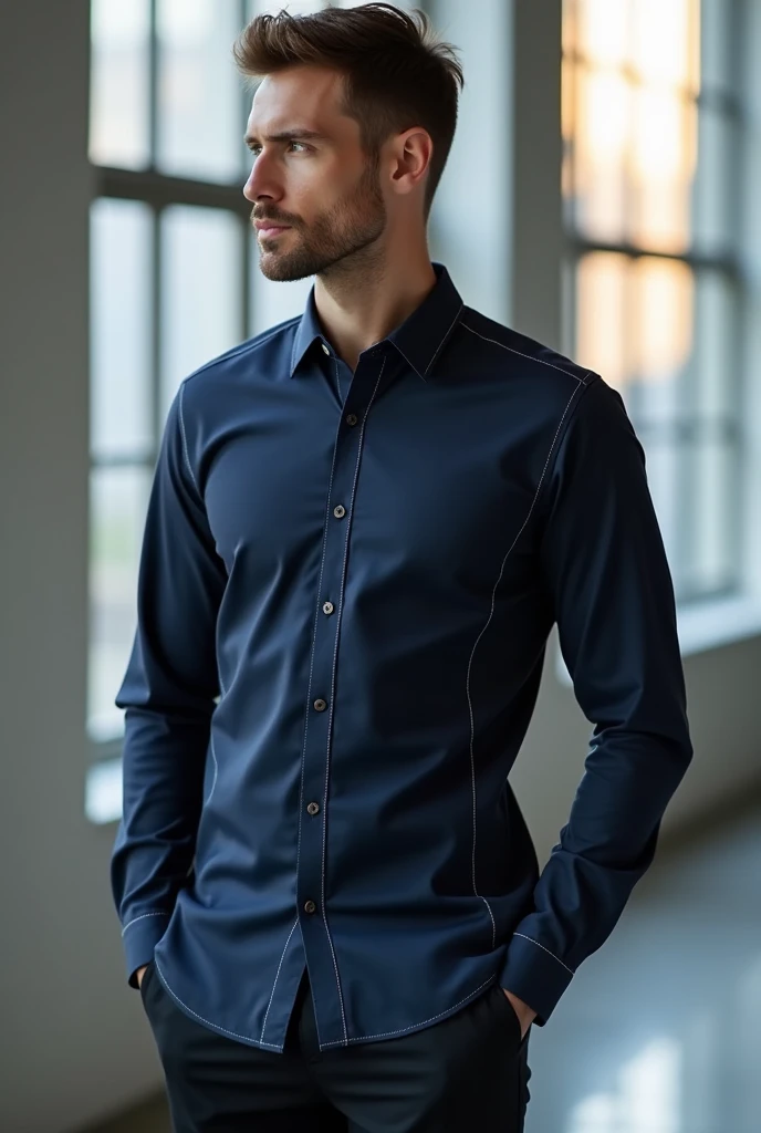 Long-sleeved shirt with temperature control, only shirt