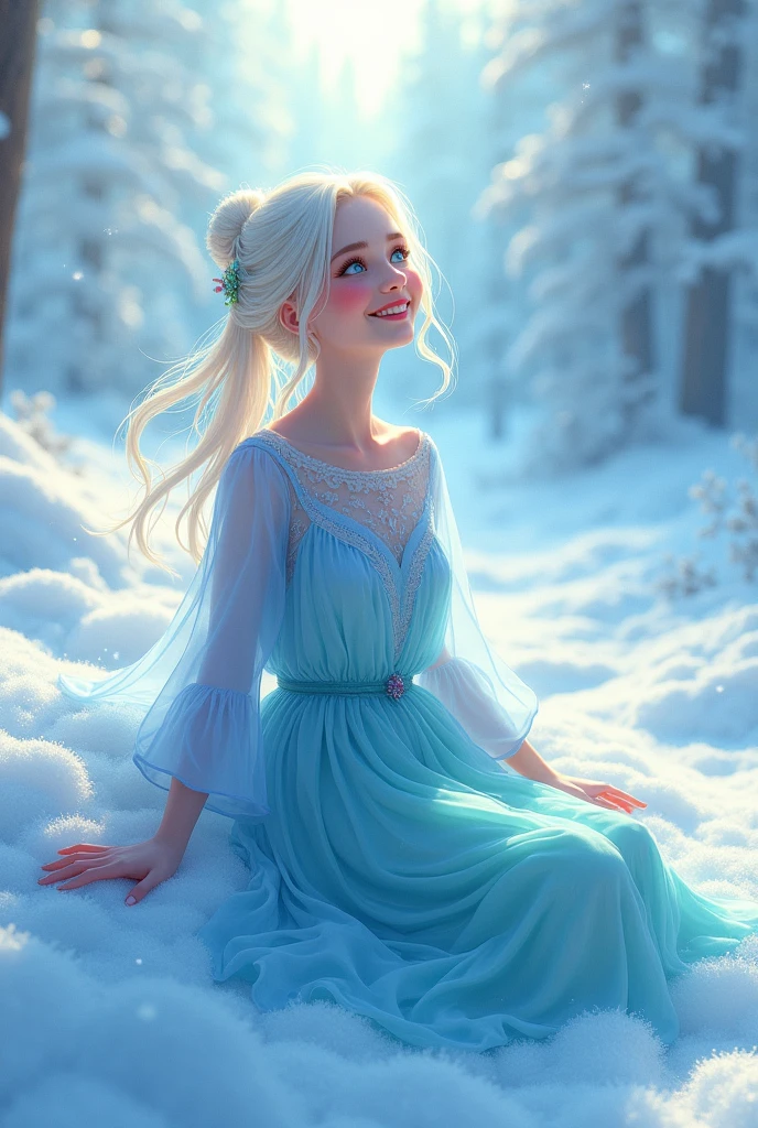 Images that represent joy with only cold colors that the chromatic circle has in adults