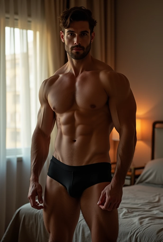 Muscular man in underwear sex