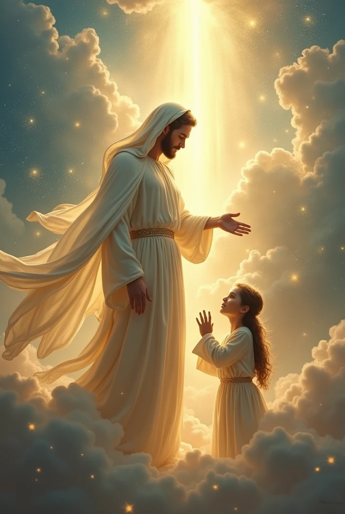 Make an image of God helping Mary
