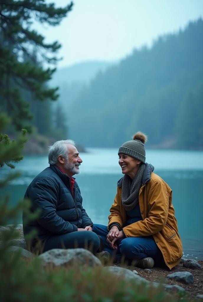 Images that represent happiness with only cold colors that the chromatic circle has in adults