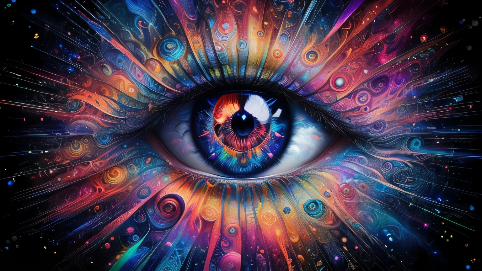 Colorful swirl eye painting, Mystical Eyes, Visionary art style, Eyes of the Universe, Visionary painting, digital Visionary art, Third Eye Vision, The mysterious third eye, Coherent Eye, highly detailed Visionary art, Extremely detailed and hypnotic, channeling third eye energy, Surreal Psychedelic Design, DMT Vision, Fantastic psychedelic art, Visionary art