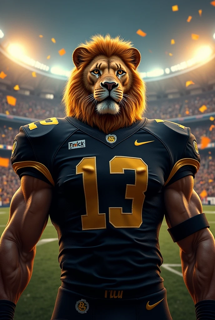 Black team shirt, Team Name Review. With Lion of Judah as mascot.
