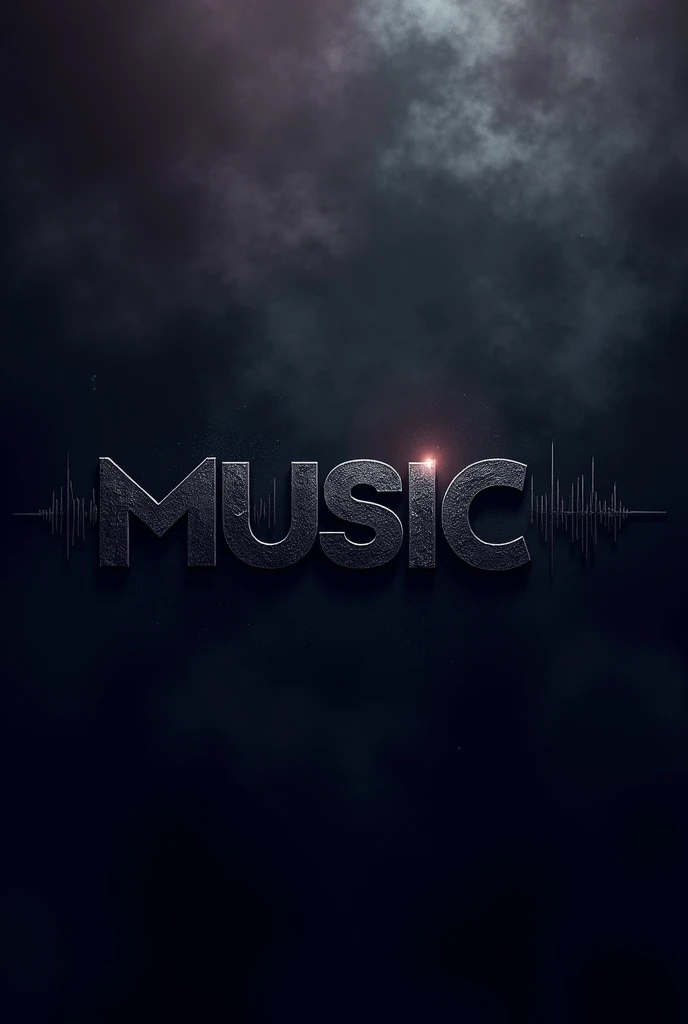 Crate a logo for "Music" word and black more darker aura