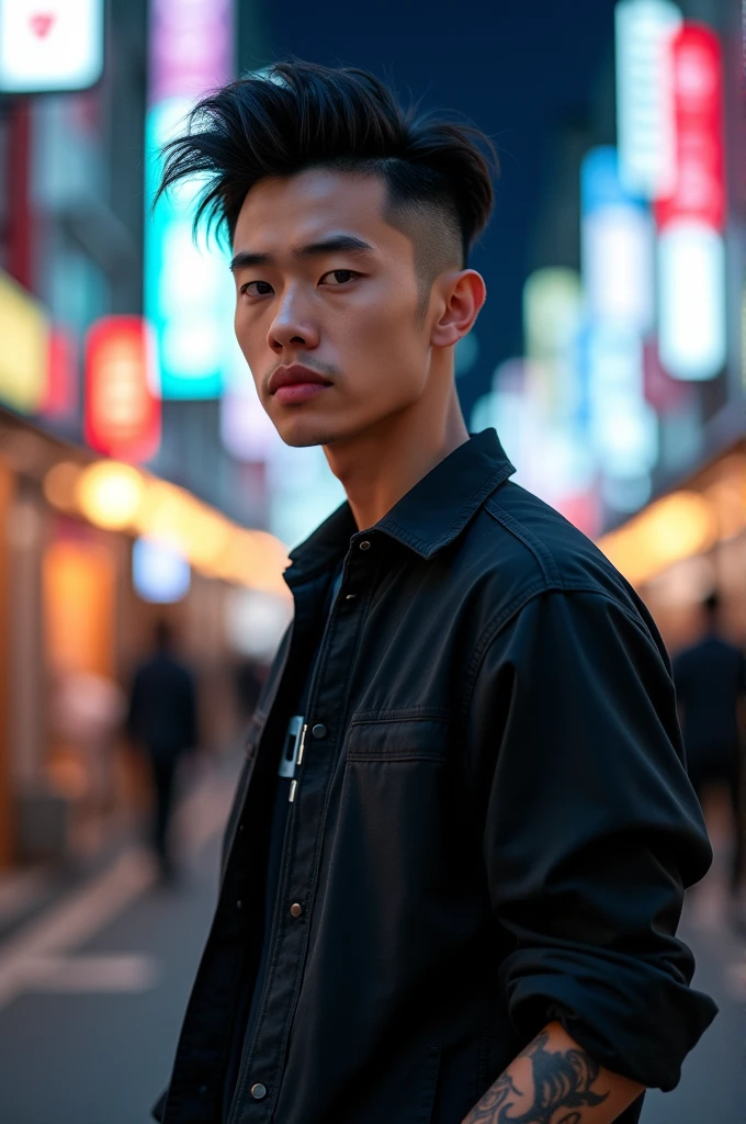 Black hair mash Japanese male