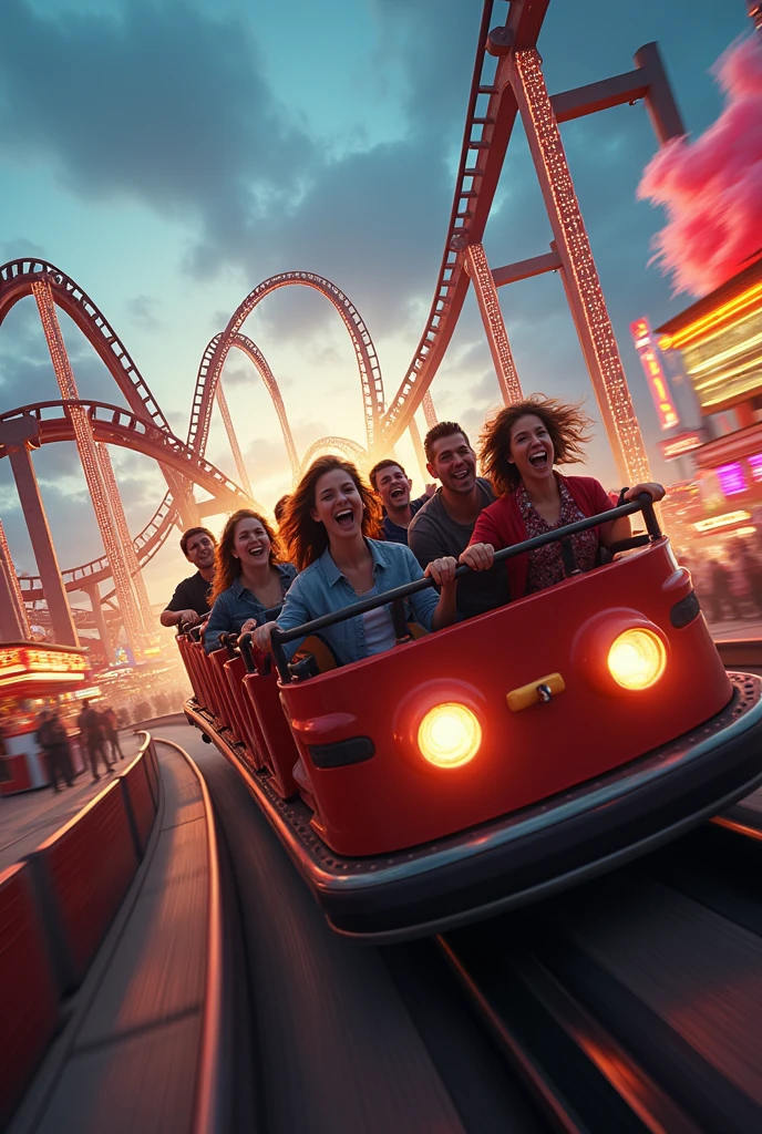 Rollercoaster chaotic scene