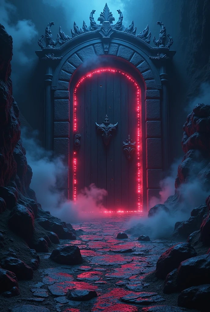 (masterpiece, Highest quality, Highest quality, beautifully、aesthetic:1.2),Something tightly locked behind the door,Release the Darkness,Black Light,Huge Energy,Feeling Dangerous,The surroundings are shrouded in darkness,Demon World,Different world,