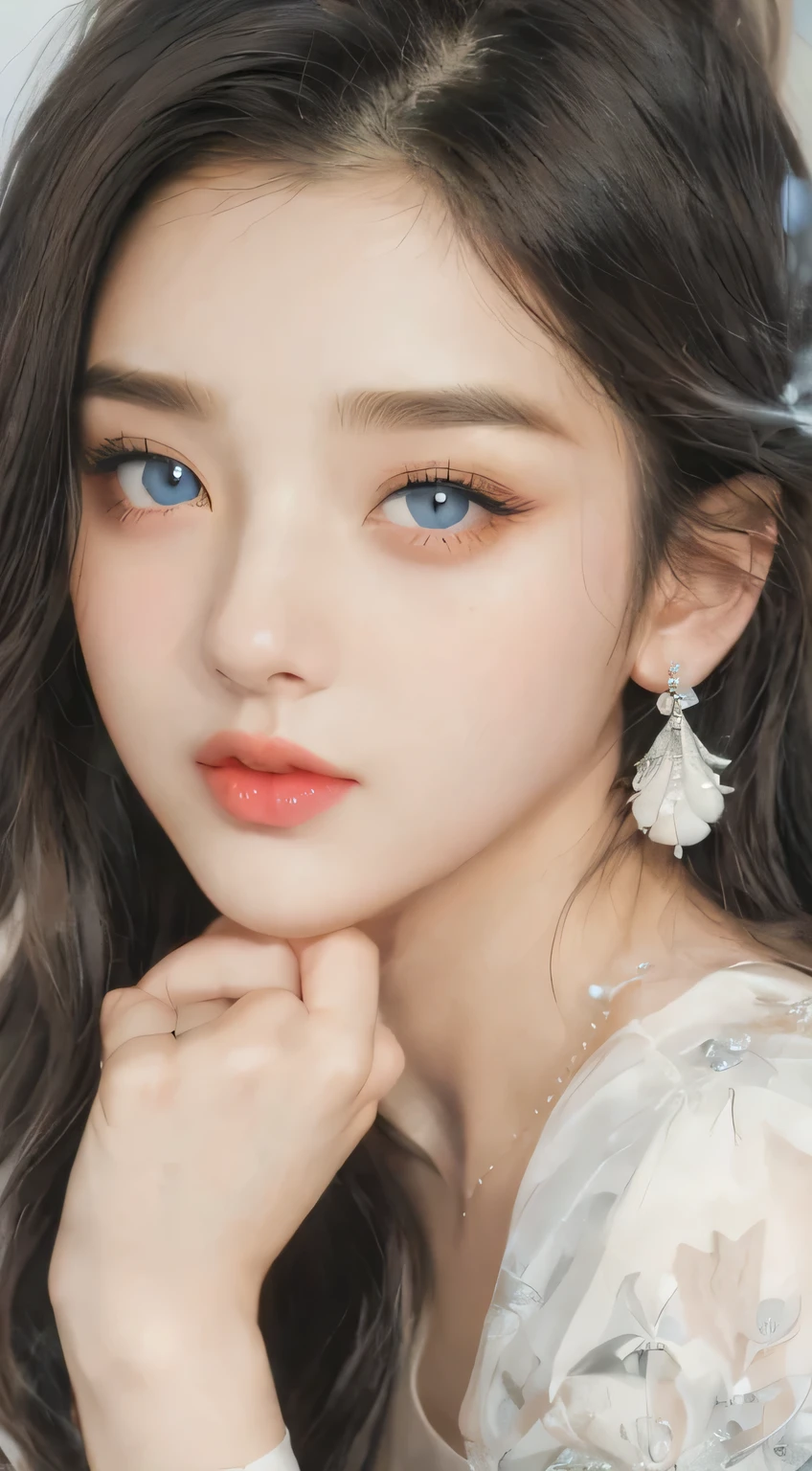 Beautiful girl and beautiful eyes. High quality , black eyes 