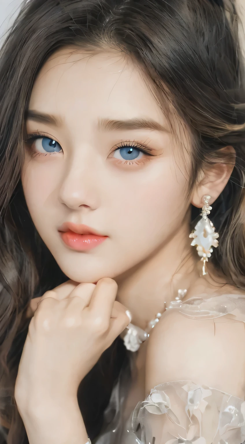 Beautiful girl and beautiful eyes. High quality , black eyes 