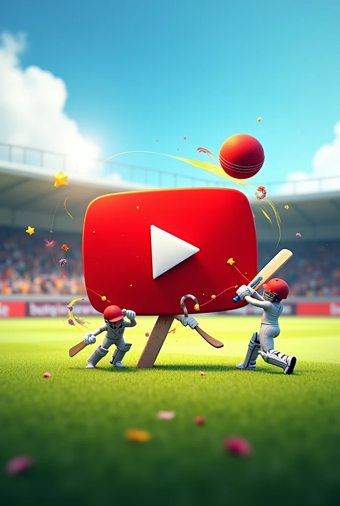 Youtube logo make cricket