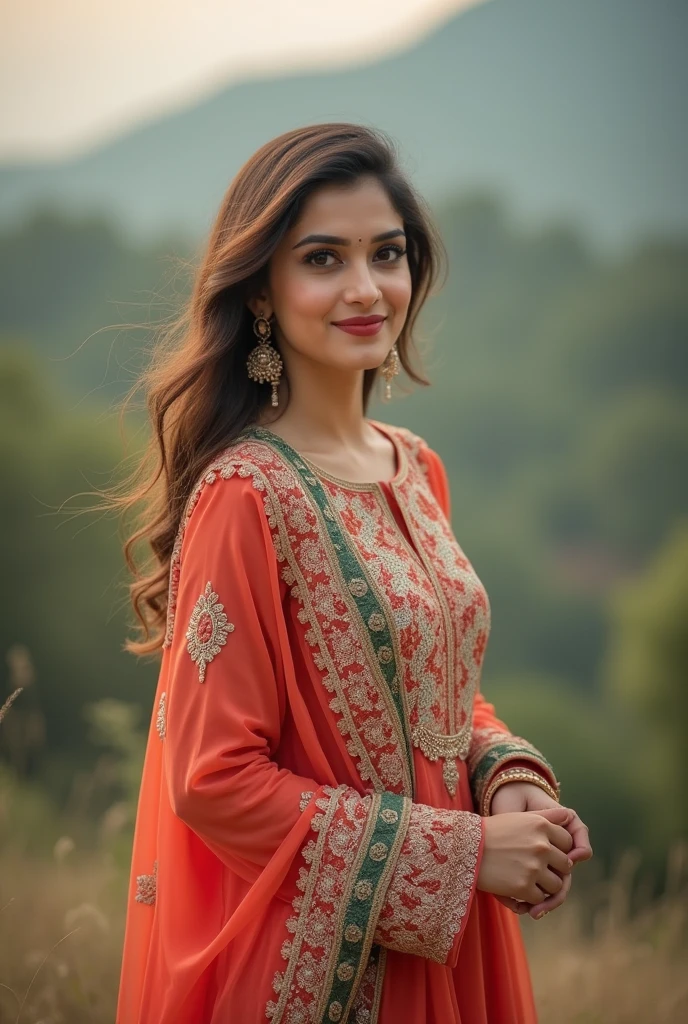 photograph full body portrait of Pakistani Female  pajama kameez beautiful face, smile, legs and feet stoic cinematic 4k epic detailed 4k epic detailed photograph shot on kodak detailed bokeh cinematic Islamabad 