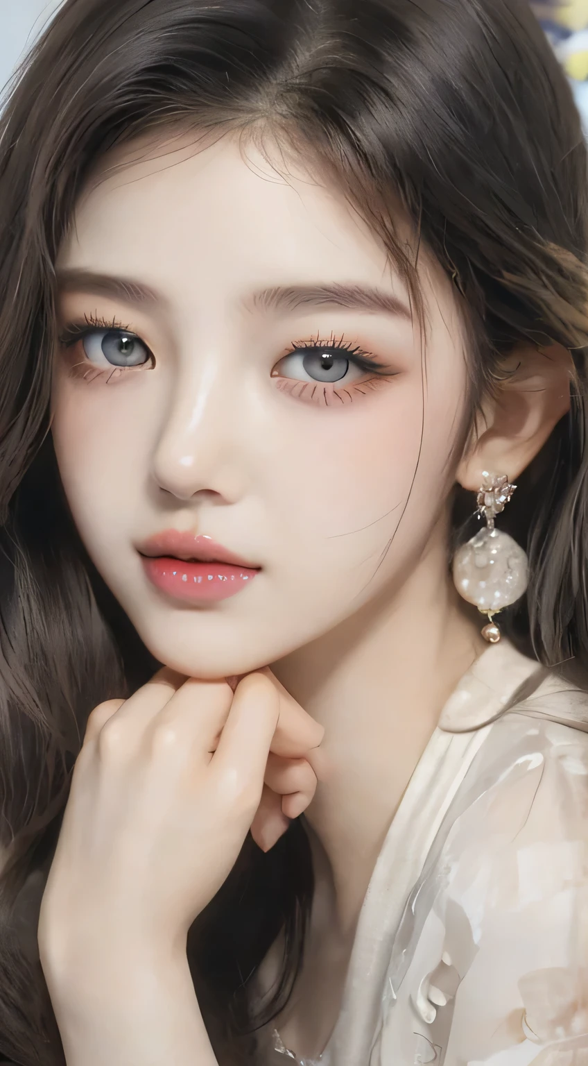Beautiful girl and beautiful eyes. High quality , black eyes