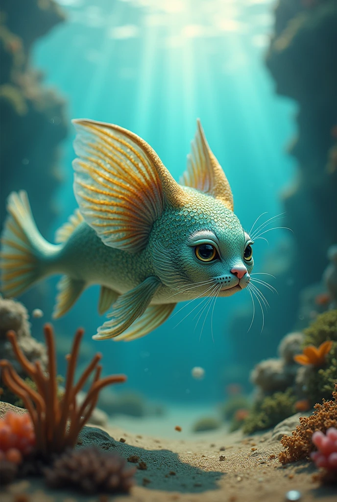 A fish mixed with a cat