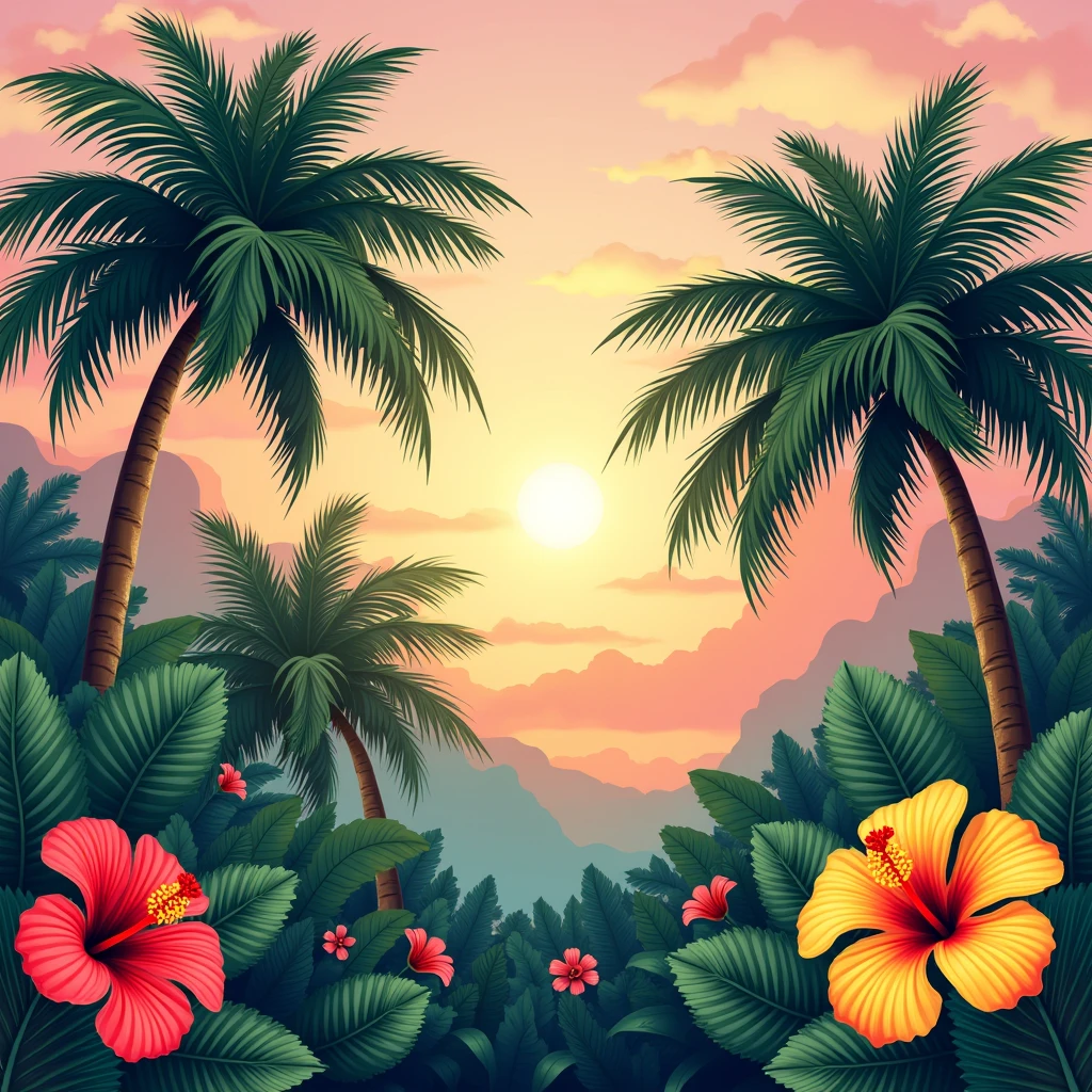 Wallpaper featuring tropical plants