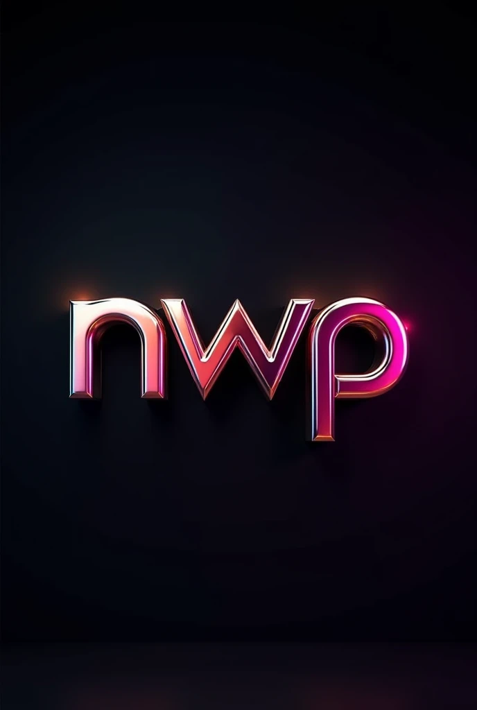 a shiny metallic 3D NWP logo, premium entertainment, photography style, high quality, glossy, reflective, modern, minimal, sleek, cinematic lighting, dramatic shadows, vibrant colors, cinematic composition, high definition, photorealistic, 8k, masterpiece black background