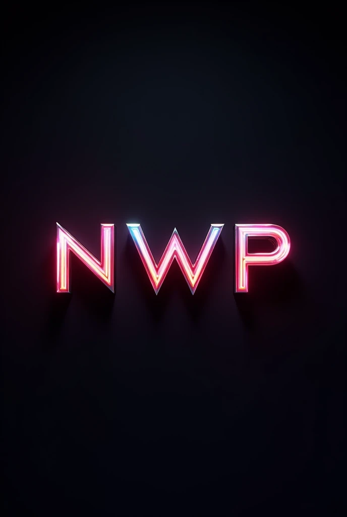 a shiny metallic 3D NWP logo, premium entertainment, photography style, high quality, glossy, reflective, modern, minimal, sleek, cinematic lighting, dramatic shadows, vibrant colors, cinematic composition, high definition, photorealistic, 8k, masterpiece black background