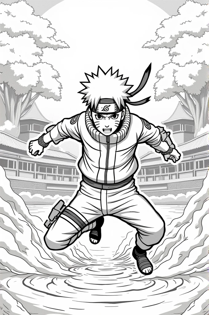 Create a Naruto image, in black and white so you can color