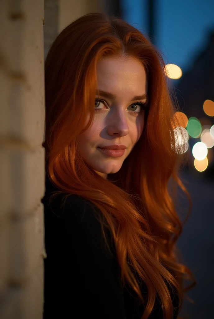  redheaded woman showing only part of her face