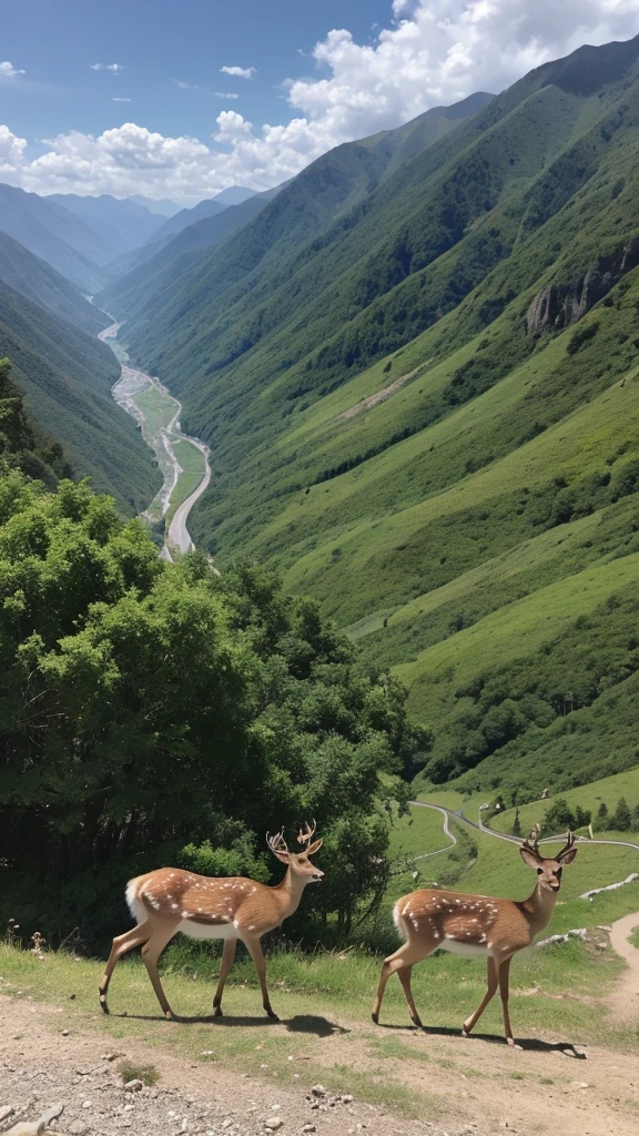 Deep in the mountains and valleys々In the valley where、Two deer appeared。(victory and defeat）