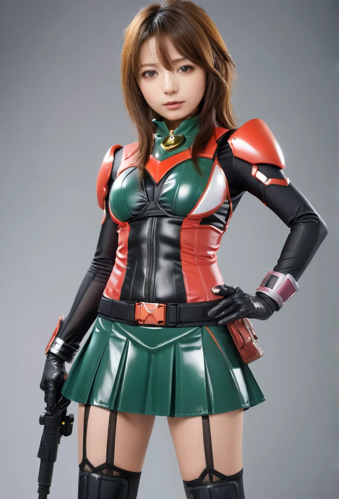 Wearing a revealing combat suit、Female Kamen Rider、Miniskirt