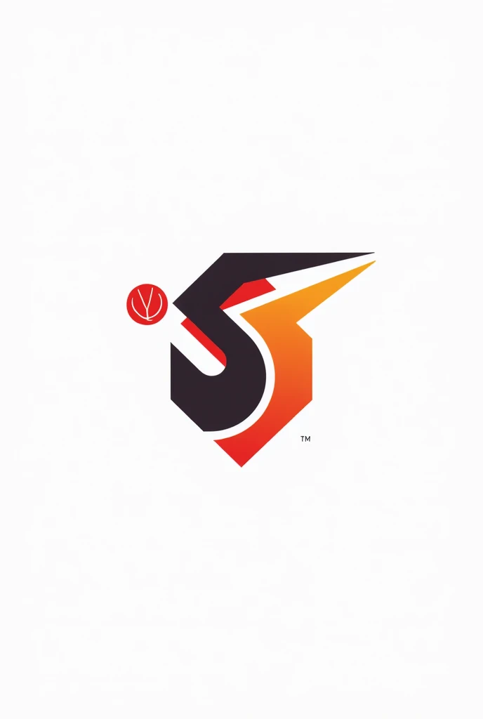 Minimalist logo with red, black and orange colors, a brand of sports equipment that can be used to learn basketball