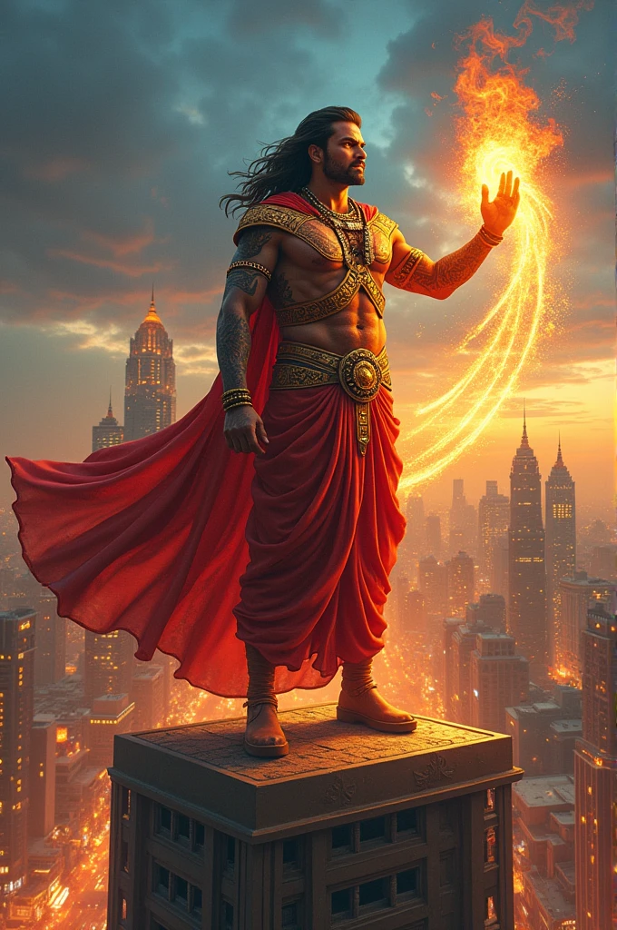 Create a Indian super hero with the power of elements