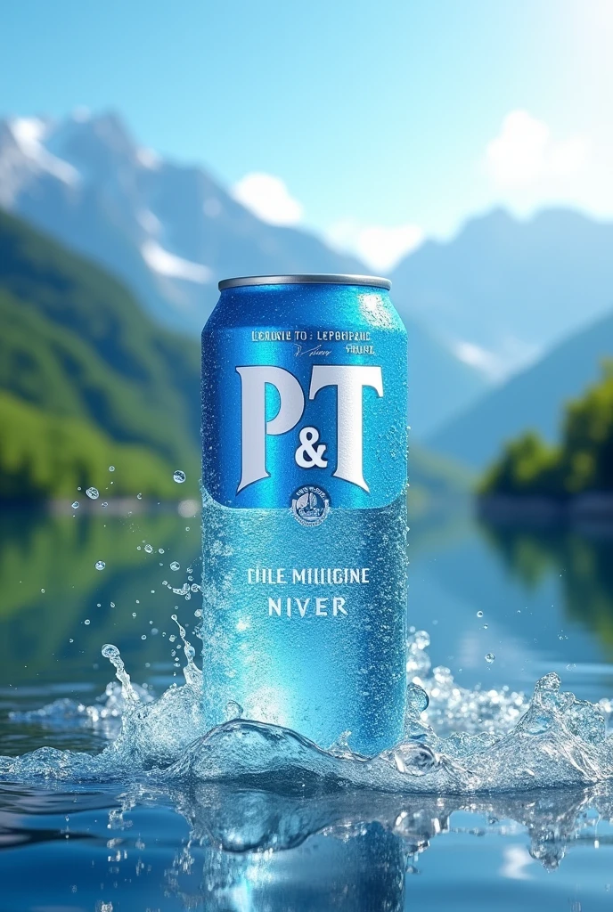 P&T brand canned mineral water conveys a sense of coolness and freshness.