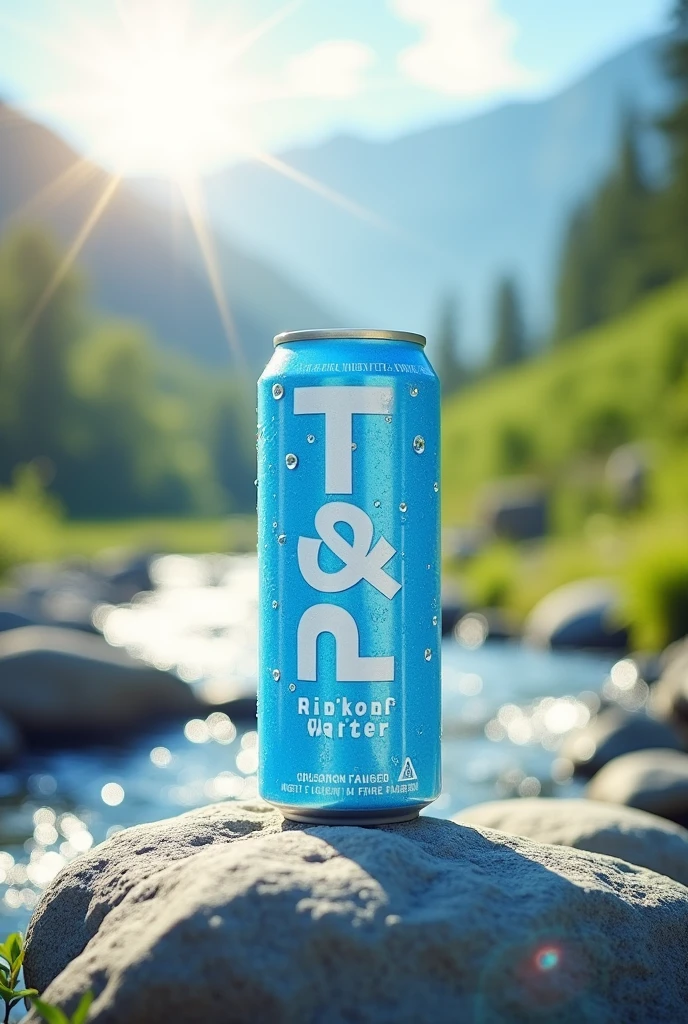 P&T brand canned mineral water conveys a sense of coolness and freshness.