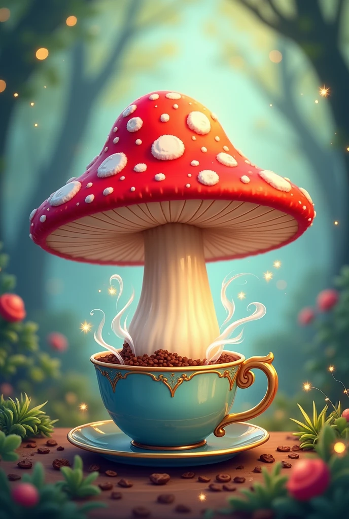 Logo for magical mushroom coffee