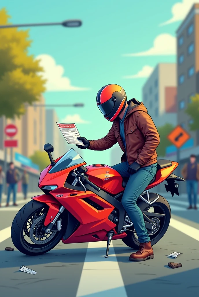 Simple illustrations Motorcycle Insurance accident