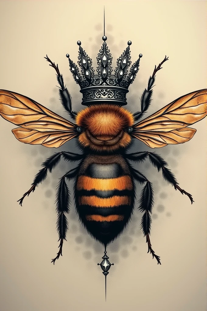 I would like a tattoo idea, a bee with a black and white crown