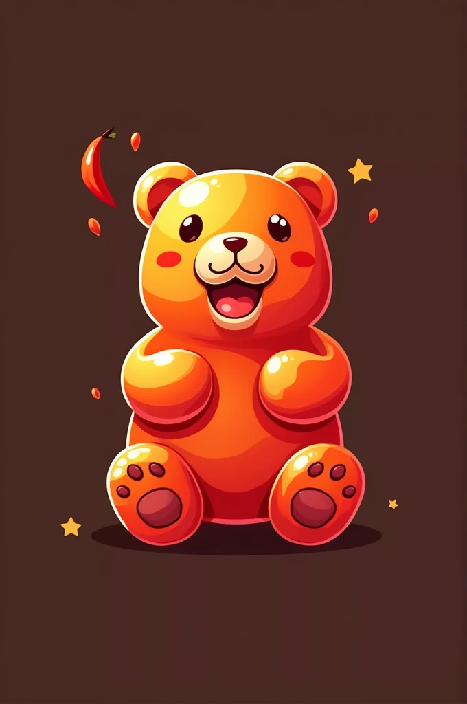 Create a creative and simple logo for a spicy gummy bear business.