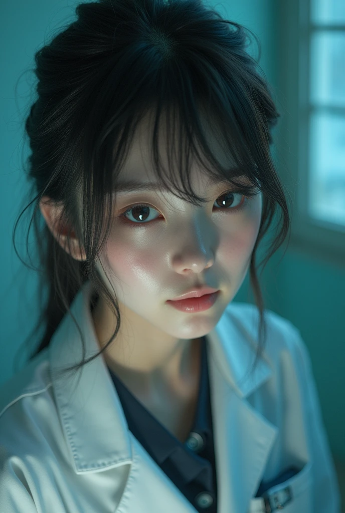 masterpiece, highest quality, (solo focus), (perfect face:1.1), (high detail:1.1), (hyper detailed eyes),Male patientはドギースタイル、Bright torture chamber、High School Uniform、1XGALX Mistress 、performing colonoscope insertion、（Sadistic schoolgirl inserts colonoscope into patient&#39;s anus:2）、1XG member mistress with colonoscopy、A crazy smile、Look at viewers、He enjoys inserting a colonoscope into his patient&#39;s anus.