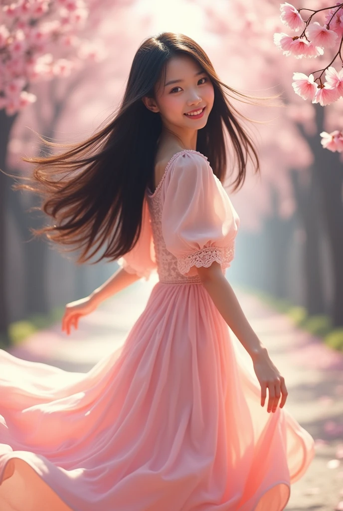 Japanese Beautiful Girl、Soft dress、sexy、smile、cute、Turn around、dance