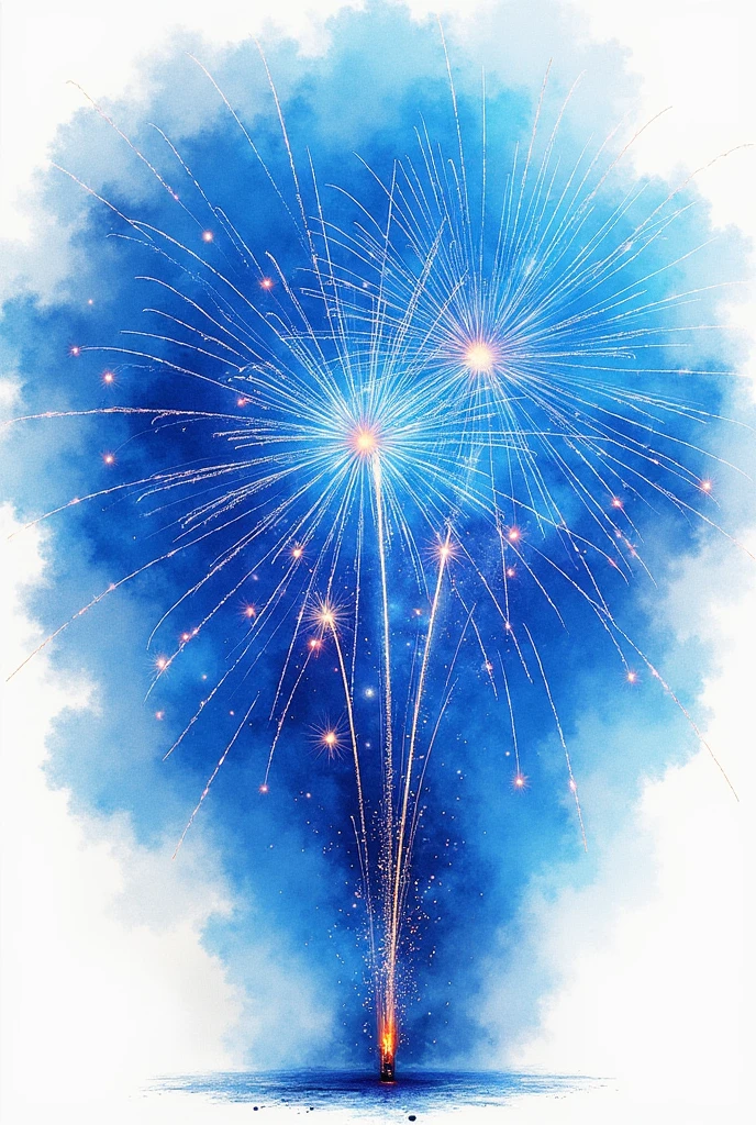 Blue fireworks1Please draw one。The launch date is not included.。
Please use the blue gradient technique for the fireworks.。
Please make the background pure white。