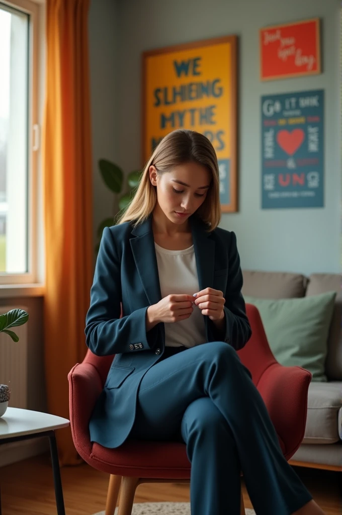 Create a picture in which a person thinking before going for interview. The picture size should be according YouTube video