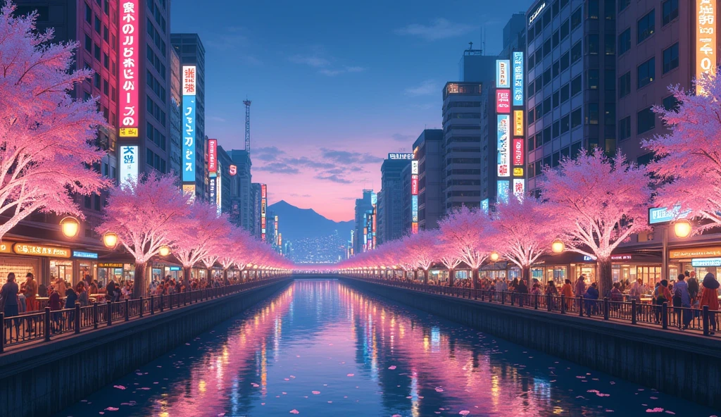 Scenery of the city、Anime Style