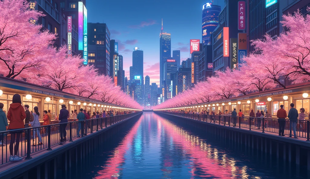 Scenery of the city、Anime Style