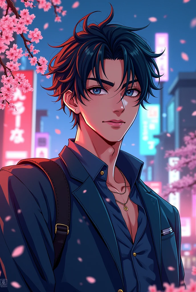 An illustration Japanese beautiful cute mens Manga style