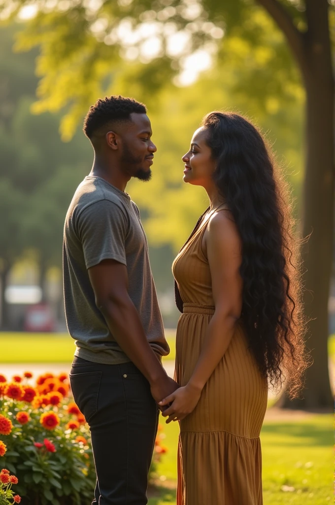 An 18 year old black man with his teeth falling out with a beautiful woman 