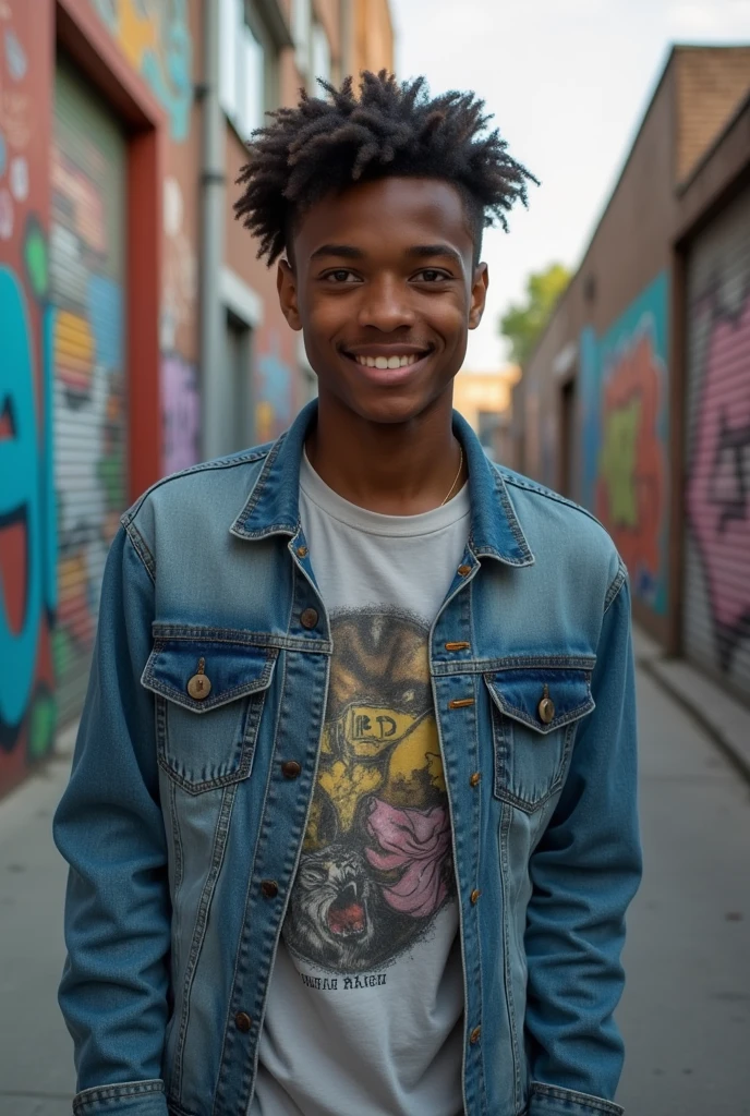 A young black man with a broken tooth