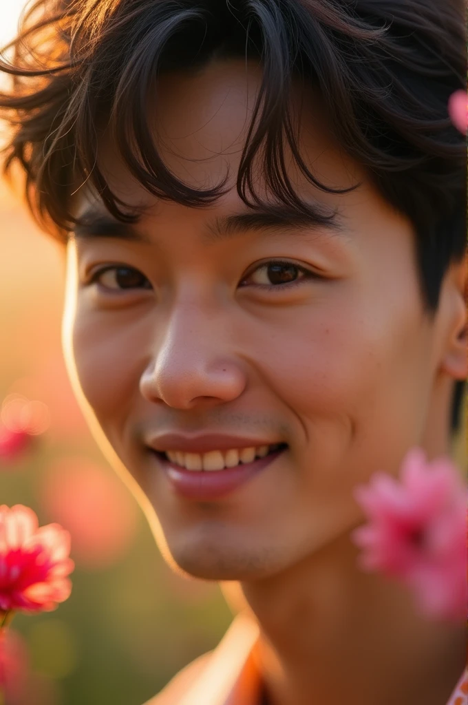 A close-up of a man in love、Asian