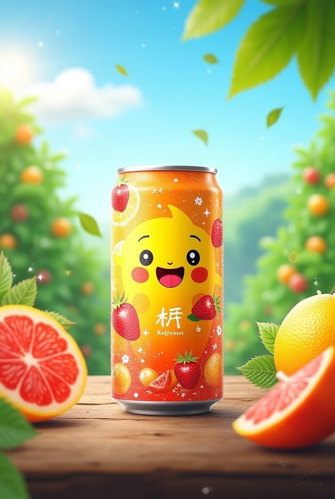 Canned beverage brand Pam&Taohoo means freshness.
