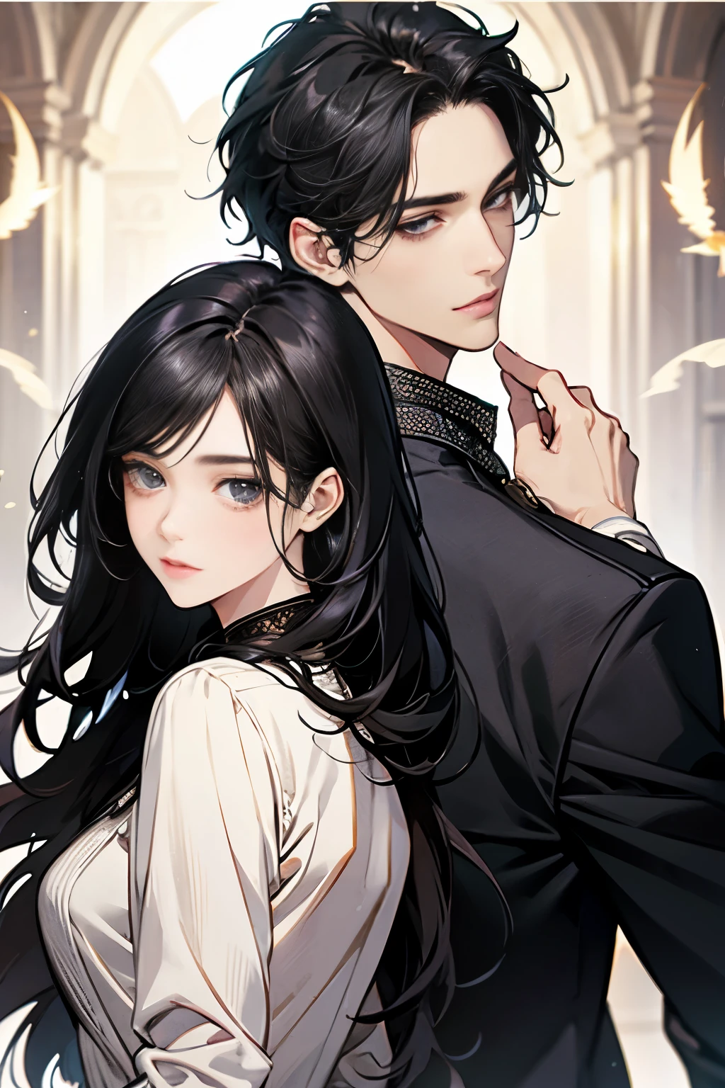 Beautiful and gentle ladies and handsome and cool men,Sweet atmosphere,Perfect face,bust,Back to Back,black hair black eyes,Perfect hands perfect face