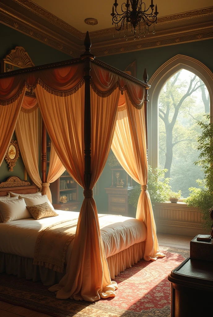 Magical room in the morning With bed