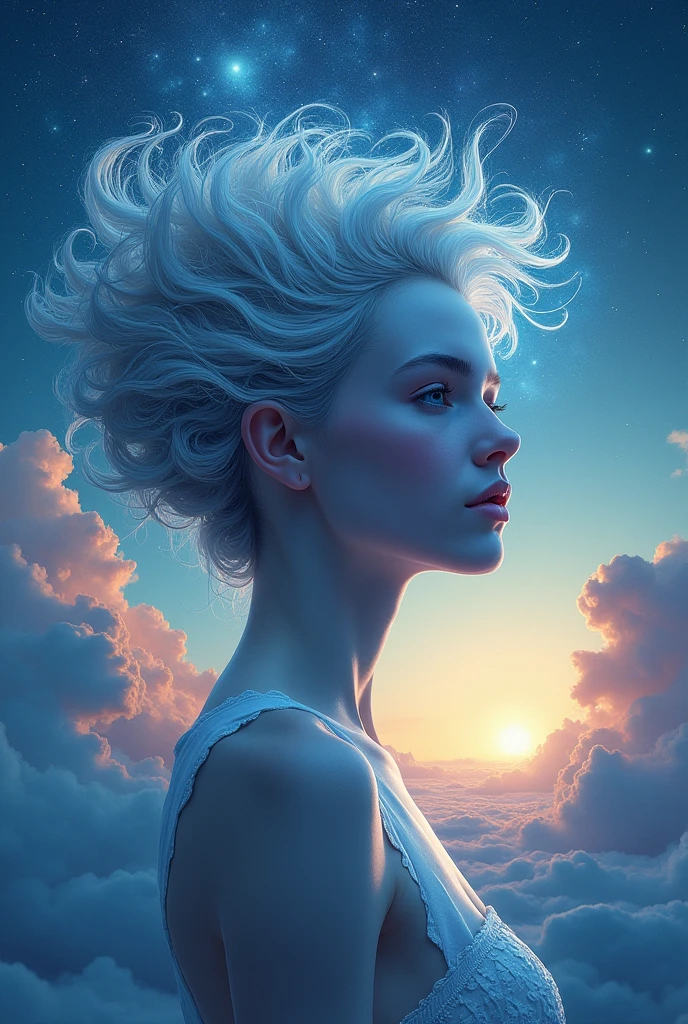 Person with a man and a woman's face